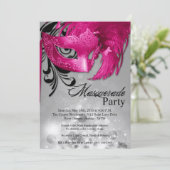 Invitation 5x7 Rose Masquerade Sweet 16 Anniversaire Invitati (Debout devant)