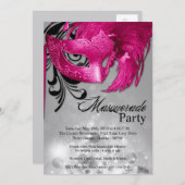 Invitation 5x7 Rose Masquerade Sweet 16 Anniversaire Invitati (Devant / Derrière)
