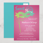Invitation 5x7 Rose Masquerade Sweet 16 Anniversaire Invitati (Devant / Derrière)