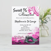 Invitation 5x7 Rose Masquerade Sweet 16 Anniversaire Invitati (Debout devant)