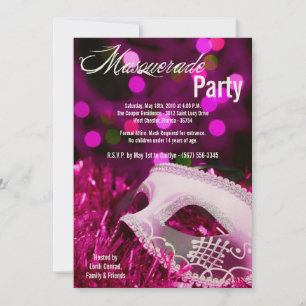 Invitation 5x7 Rose Masquerade Sweet 16 Anniversaire Invitati