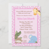 Invitation 5x7 Safari Jungle ZooInvitation Baby shower animal (Devant)