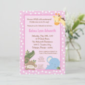 Invitation 5x7 Safari Jungle ZooInvitation Baby shower animal (Debout devant)