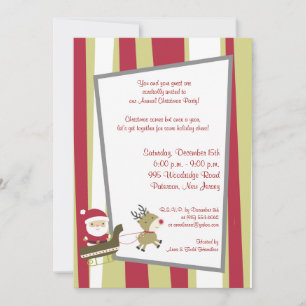 Invitation 5x7 Santas venir à l'invitation de la ville