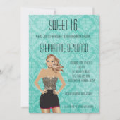 Invitation 5x7 Sassy Blonde Girl Sweet 16 Anniversaire Invita (Devant)