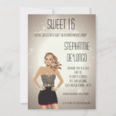 Invitation 5x7 Sassy Blonde Girl Sweet 16 Anniversaire Invita (Devant)