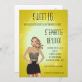 Invitation 5x7 Sassy Blonde Girl Sweet 16 Anniversaire Invita (Devant / Derrière)