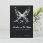Invitation 5x7 Sheer Butterfly Sweet 16 Anniversaire Invitati (Debout devant)