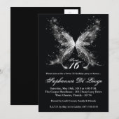Invitation 5x7 Sheer Butterfly Sweet 16 Anniversaire Invitati (Devant / Derrière)