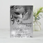 Invitation 5x7 Silver Masquerade Sweet 16 Anniversaire Invita (Debout devant)