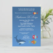 Invitation 5x7 Sous l'invitation du Baby shower de requins de (Debout devant)