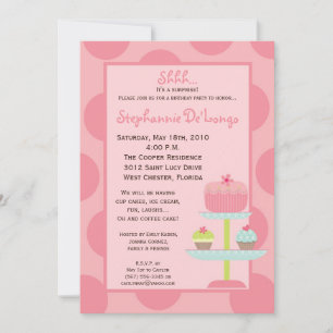 Invitation 5x7 Sweet Traitements Cup Cake Anniversaire Partie