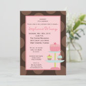 Invitation 5x7 Sweet Treats Cup Cake Birthday Invite (Debout devant)
