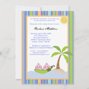 Invitation 5x7 Sweetpea TWIN dans l'invitation au Baby shower