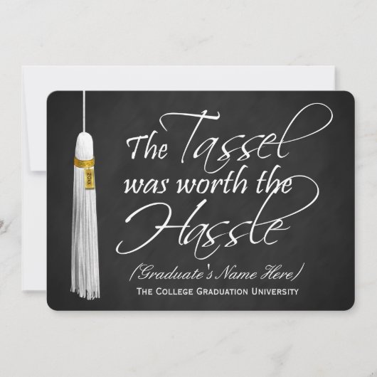 Invitation 5x7 Tassel valait la peine de l'Hassle College Gra (Devant)