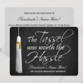 Invitation 5x7 Tassel valait la peine de l'Hassle College Gra (Devant / Derrière)