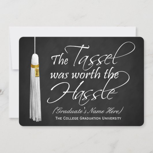 Invitation 5x7 Tassel valait la peine de l'Hassle College Gra (Devant)
