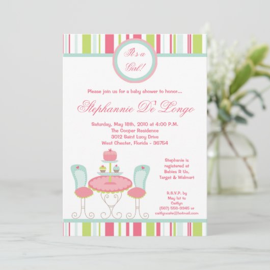 Invitation 5x7 tendance Chic Sweet Treat Baby shower Invitati (Debout devant)
