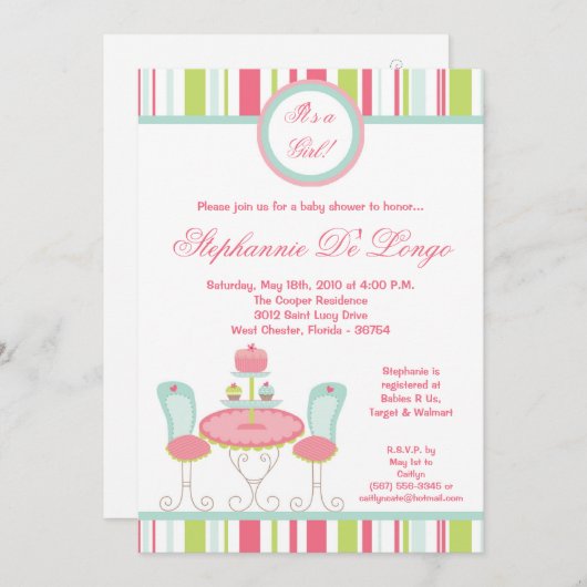Invitation 5x7 tendance Chic Sweet Treat Baby shower Invitati (Devant / Derrière)