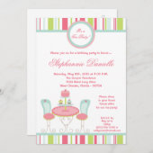 Invitation 5x7 Tendance Chic Tea Party Anniversaire Partie In (Devant / Derrière)