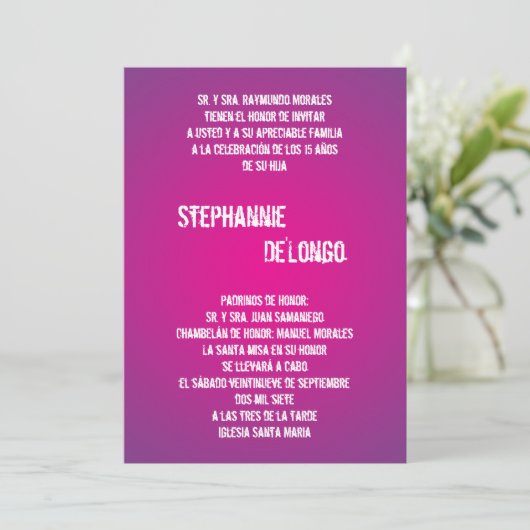 Invitation 5x7 Turquoise DJ Spin Tourne-disque Quinceanera In (Debout devant)