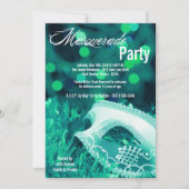 Invitation 5x7 Turquoise Masquerade Sweet 16 Anniversaire Inv (Devant)