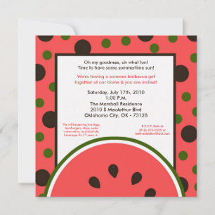 Invitation 5x7 Watermelon Summer Pique-nique Barbecue Invitat