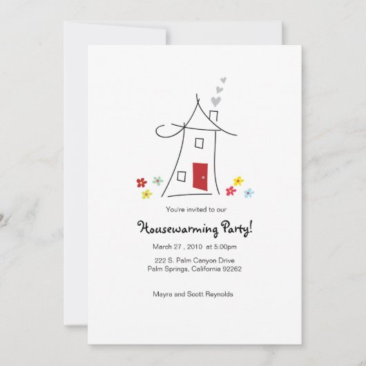 Invitation 5x7 Whimsical House (Devant)