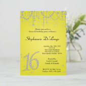 Invitation 5x7 Yellow Diamond Sweet 16 Anniversaire Invitatio (Debout devant)