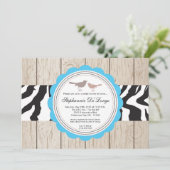 Invitation 5x7 Zebra Bird Couple nuptiale de douche Invitatio (Debout devant)