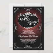 Invitation 5x 7j/7 de rôle Broach Quinceanera Birthday Invita (Devant)