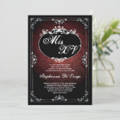 Invitation 5x 7j/7 de rôle Broach Quinceanera Birthday Invita (Debout devant)