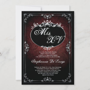 Invitation 5x 7j/7 de rôle Broach Quinceanera Birthday Invita