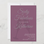 Invitation 60 and Fabulous | 60th Birthday Party Plum Script (Devant)
