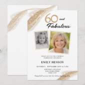 Invitation 60 and Fabulous Gold 2 Photo Birthday (Devant / Derrière)