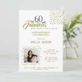 Invitation 60 and Fabulous Gold Glitter Photo 60th Birthday (Debout devant)
