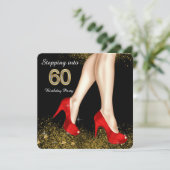 Invitation 60 Anniversaire Chaussures Rouges (Debout devant)