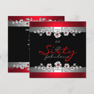 Invitation 60 Anniversaire Incroyable 60 ans Fête Argent Roug