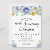 Invitation 60 ans Anniversaire de mariage aquarell (Devant)
