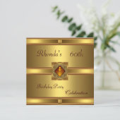 Invitation 60 ans Anniversaire Or sur Or (Debout devant)