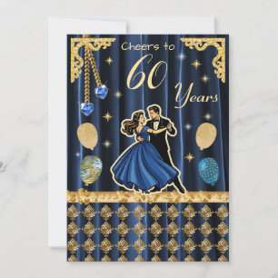 Invitation 60 ans avec couples de danseurs