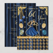 Invitation 60 ans avec couples de danseurs (Devant / Derrière)
