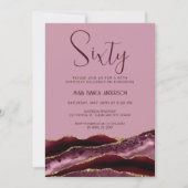 Invitation 60 ans Bourgogne Rouge Agate Or (Devant)