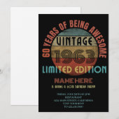 Invitation 60 Ans D'Être Impressionnant 1963 Anniversaire Fêt (Devant / Derrière)