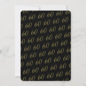 Invitation 60 ans et fabuleux 60e anniversaire or noir script (Dos)