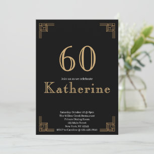 Invitation 60 ans et Fabuleux 60e Anniversaire Photo Art Déco