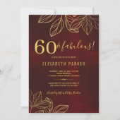 Invitation 60 ans et fabuleux fête d'anniversaire élégante en (Devant)