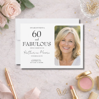 Invitation 60 ans et Fabuleux  Photo 60e anniversaire