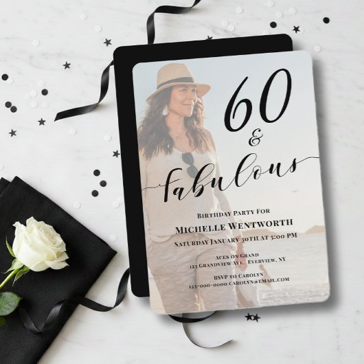 Invitation 60 ans et Fabuleux Texte pour Photo d'anniversaire