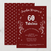 Invitation 60 ans et feuillage fabuleux 60e anniversaire (Devant / Derrière)